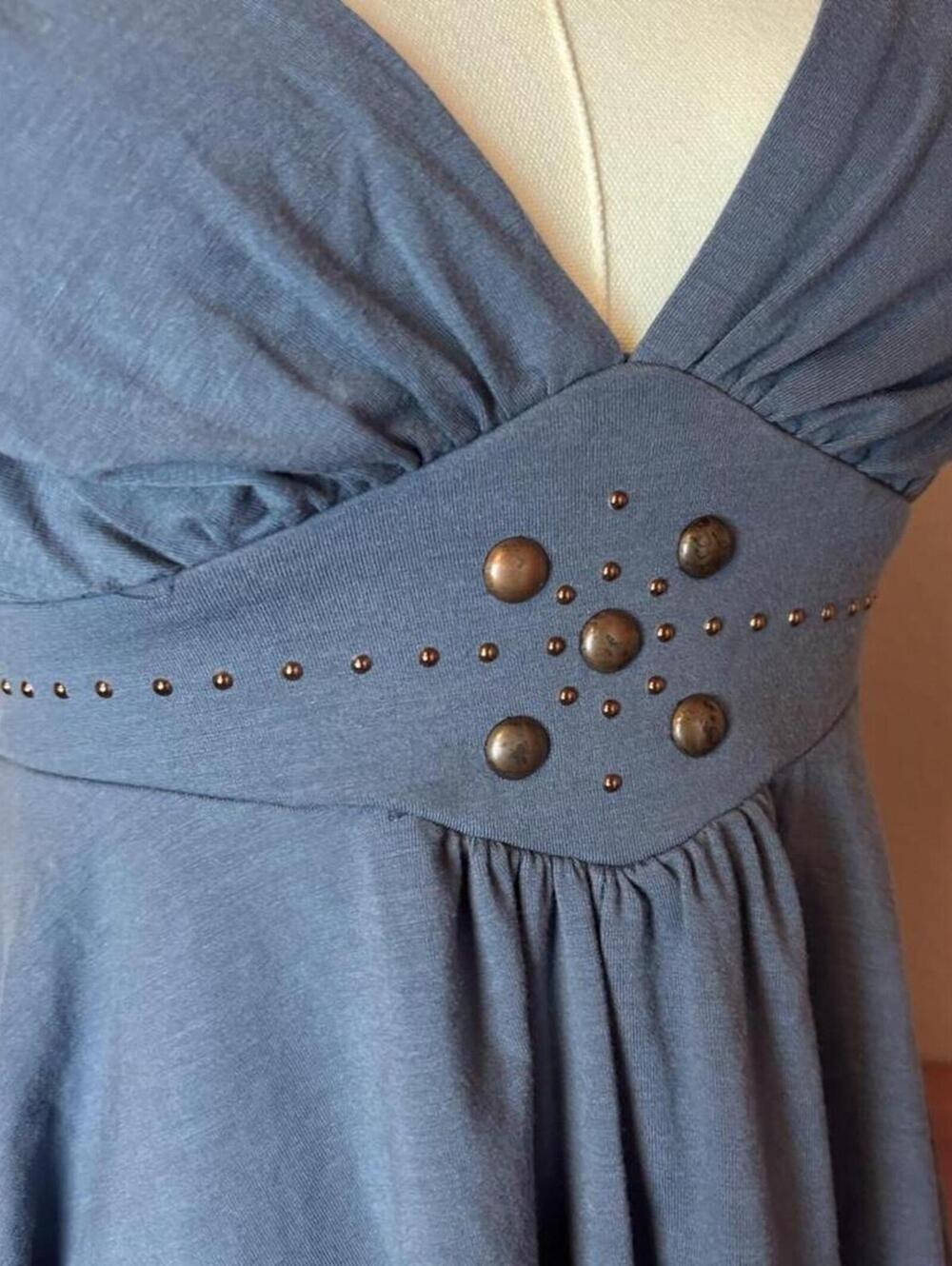 No Boundaries early 2000s deadstock navy studded nwt grunge babydoll cami top - Picture 5 of 8